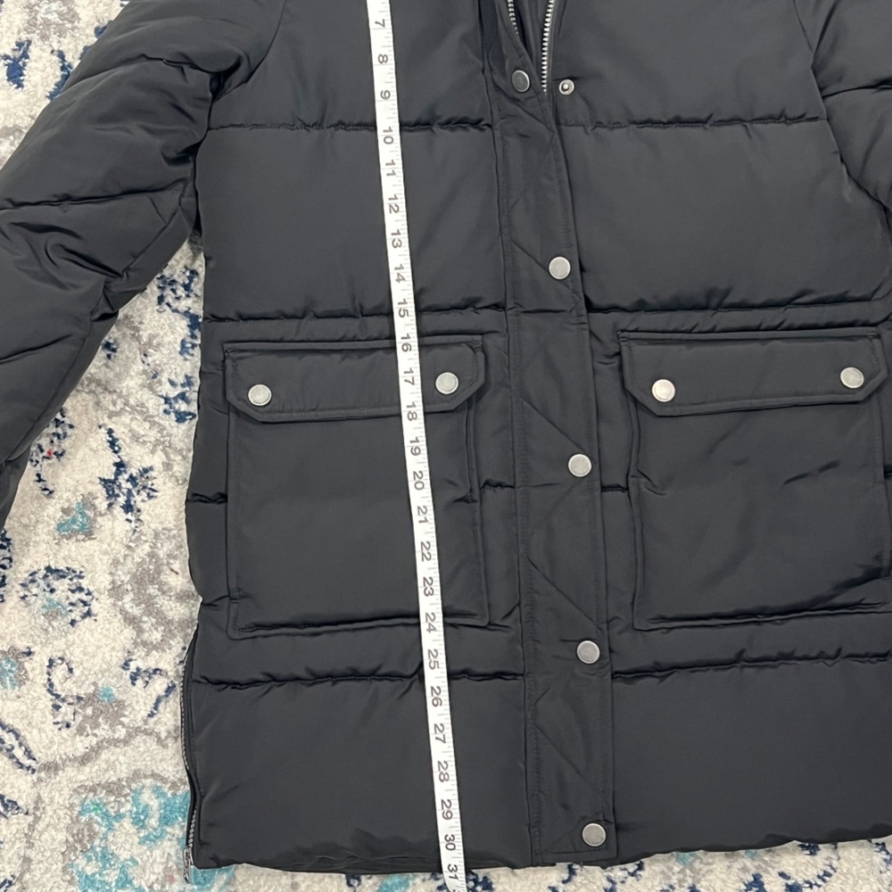 Lucky Brand Hooded Utility Pocket Zip Puffer Jacket in Black - Picture 8 of 9